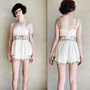 LF Seek the Label Romper Floral Embroidere…